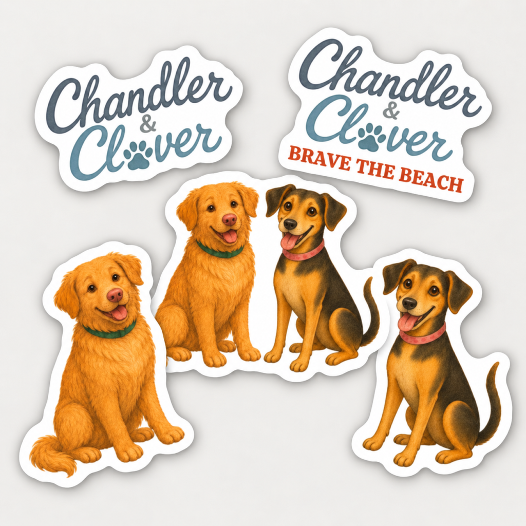 Chandler and Clover Sticker Bundle